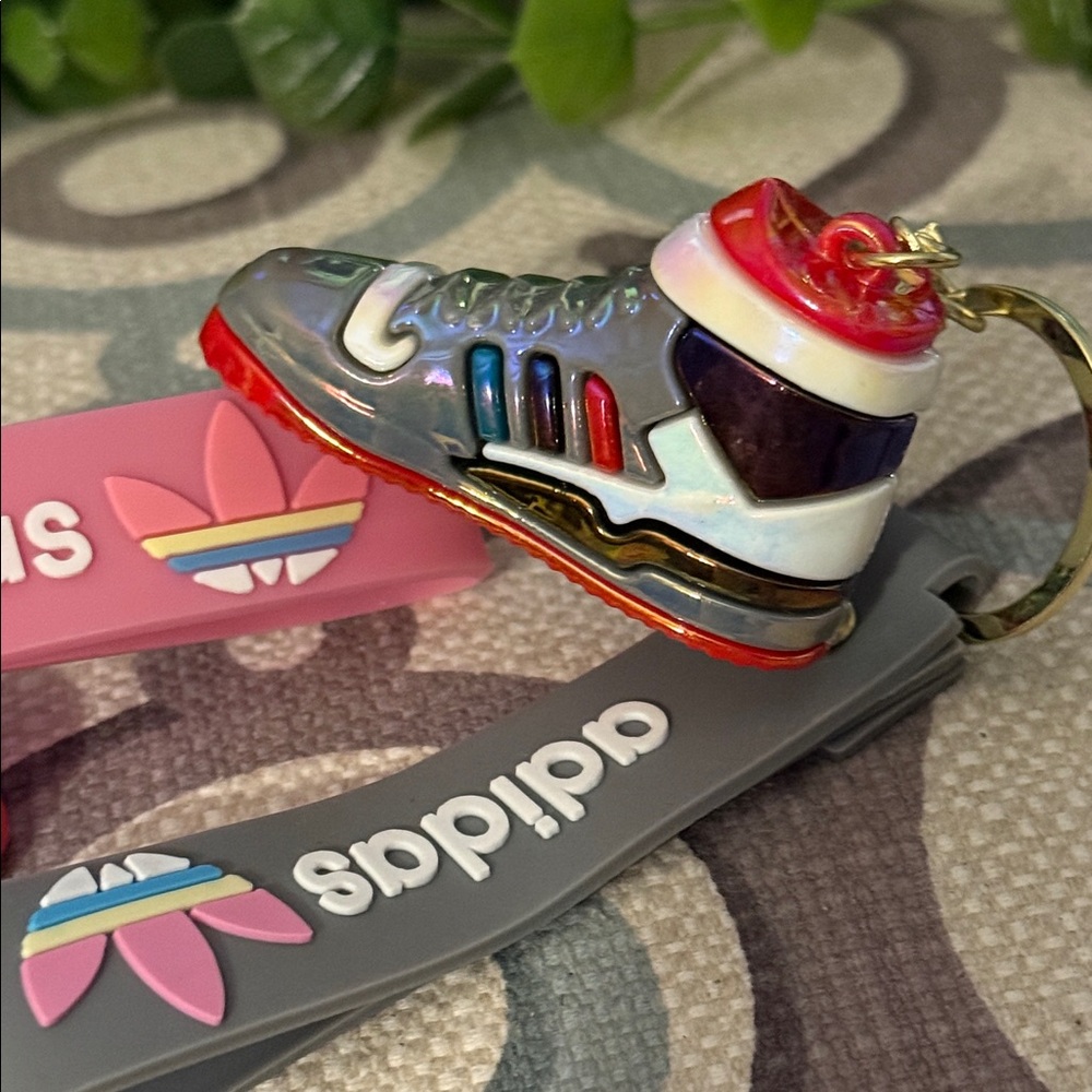 2 Adidas Pink and Gray Shoe Keychain Set - Picture 6 of 11